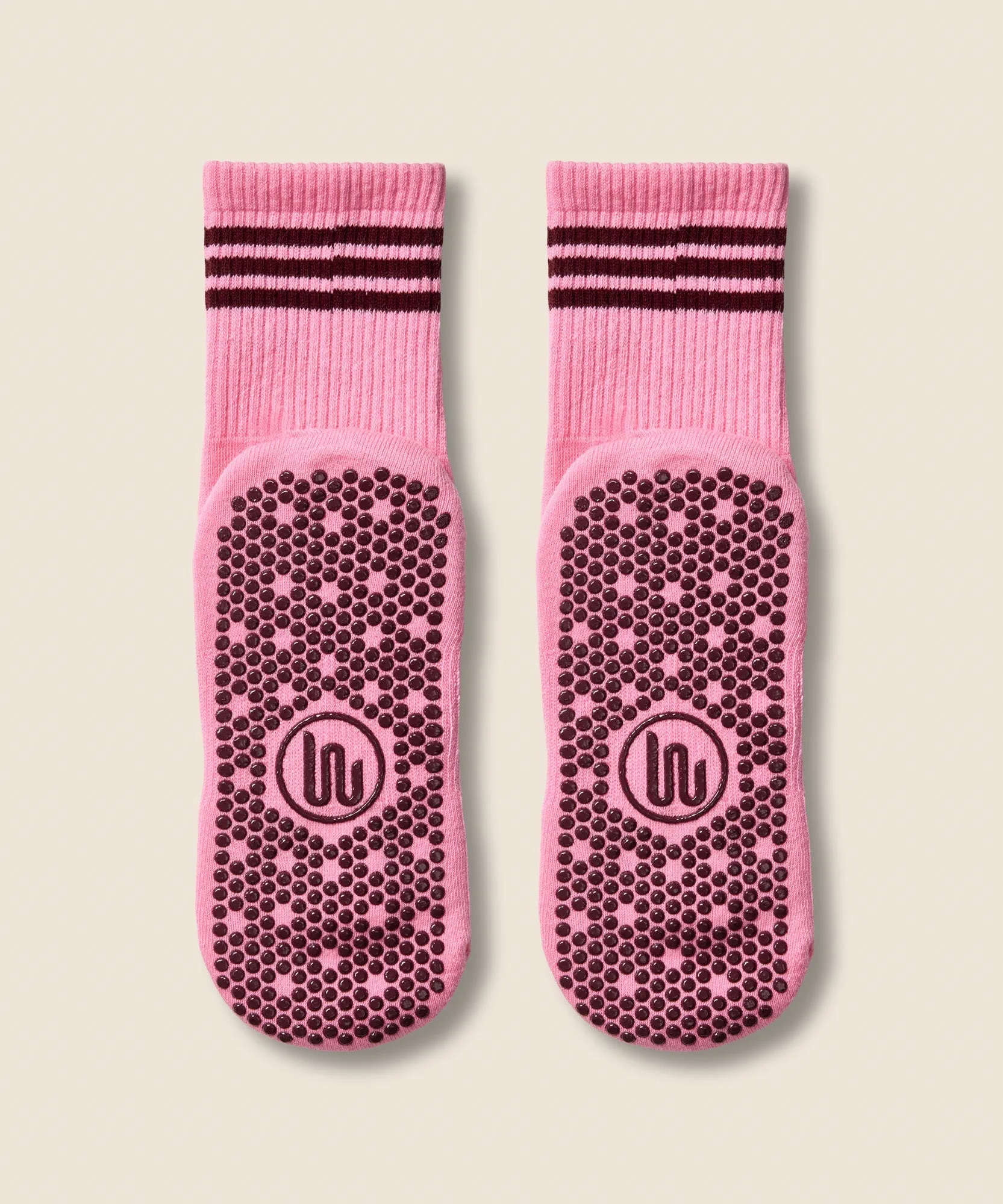Crew Non Slip Grip Socks - Pink Paloma sold by MoveActive product image thumbnail 4