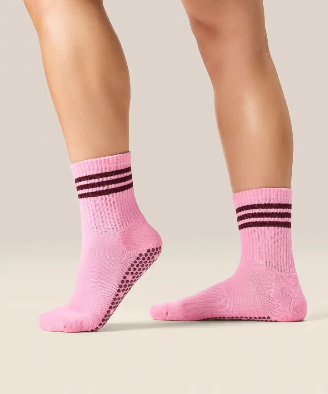 Crew Non Slip Grip Socks - Pink Paloma sold by MoveActive