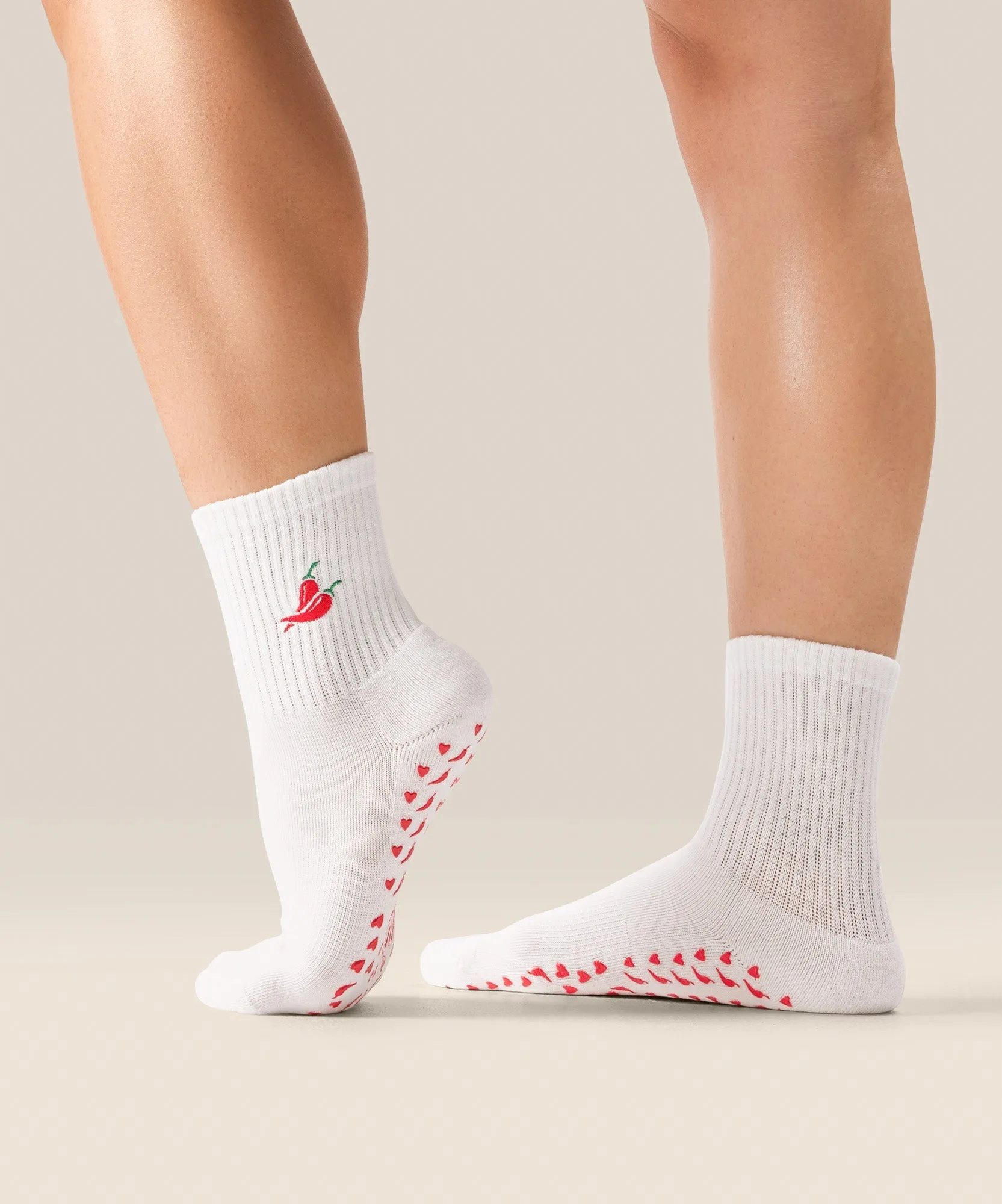 Crew Non Slip Grip Socks - Spicy Chilli sold by MoveActive