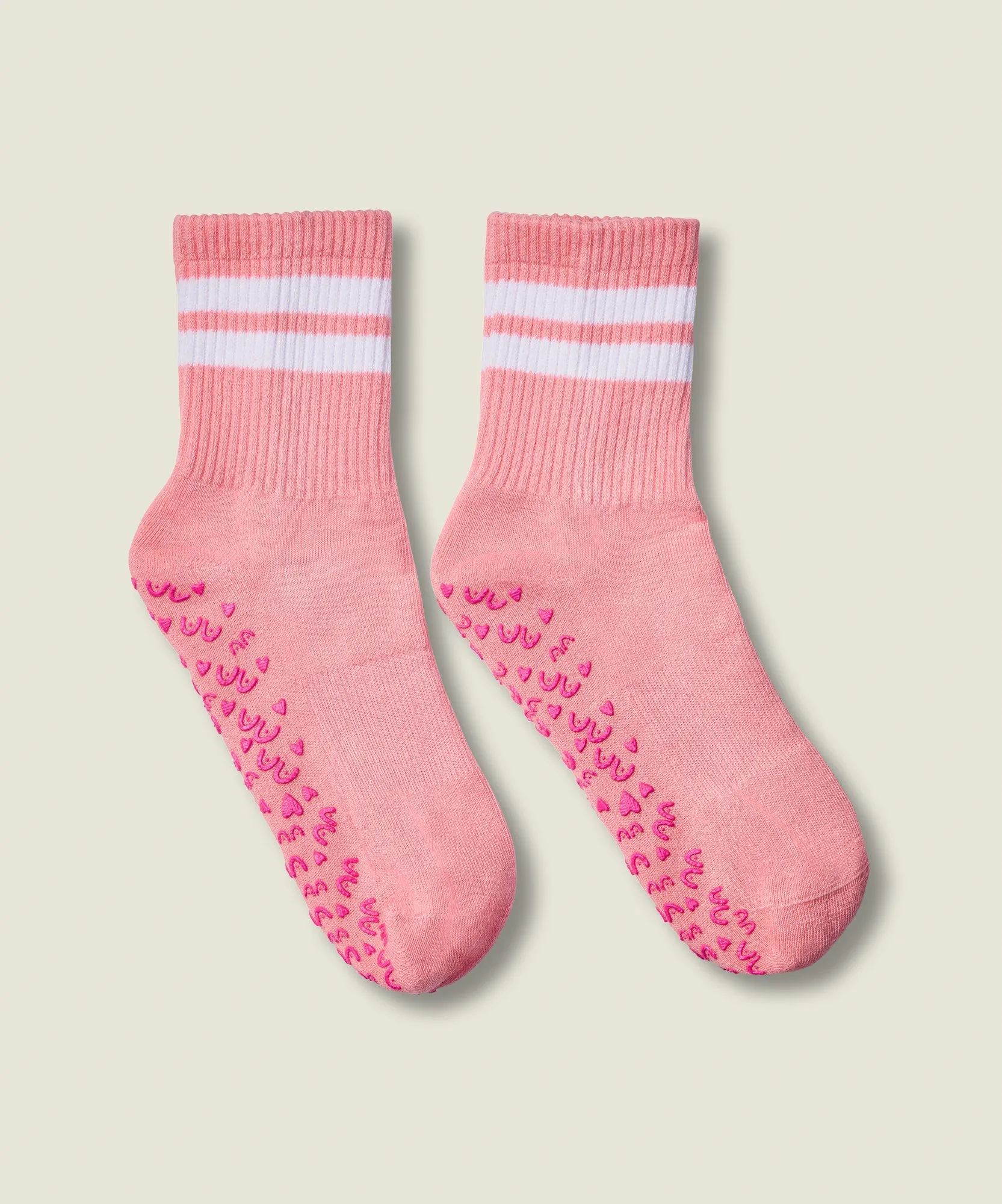 Crew Non Slip Grip Socks - Rose Stripe sold by MoveActive product image thumbnail 3
