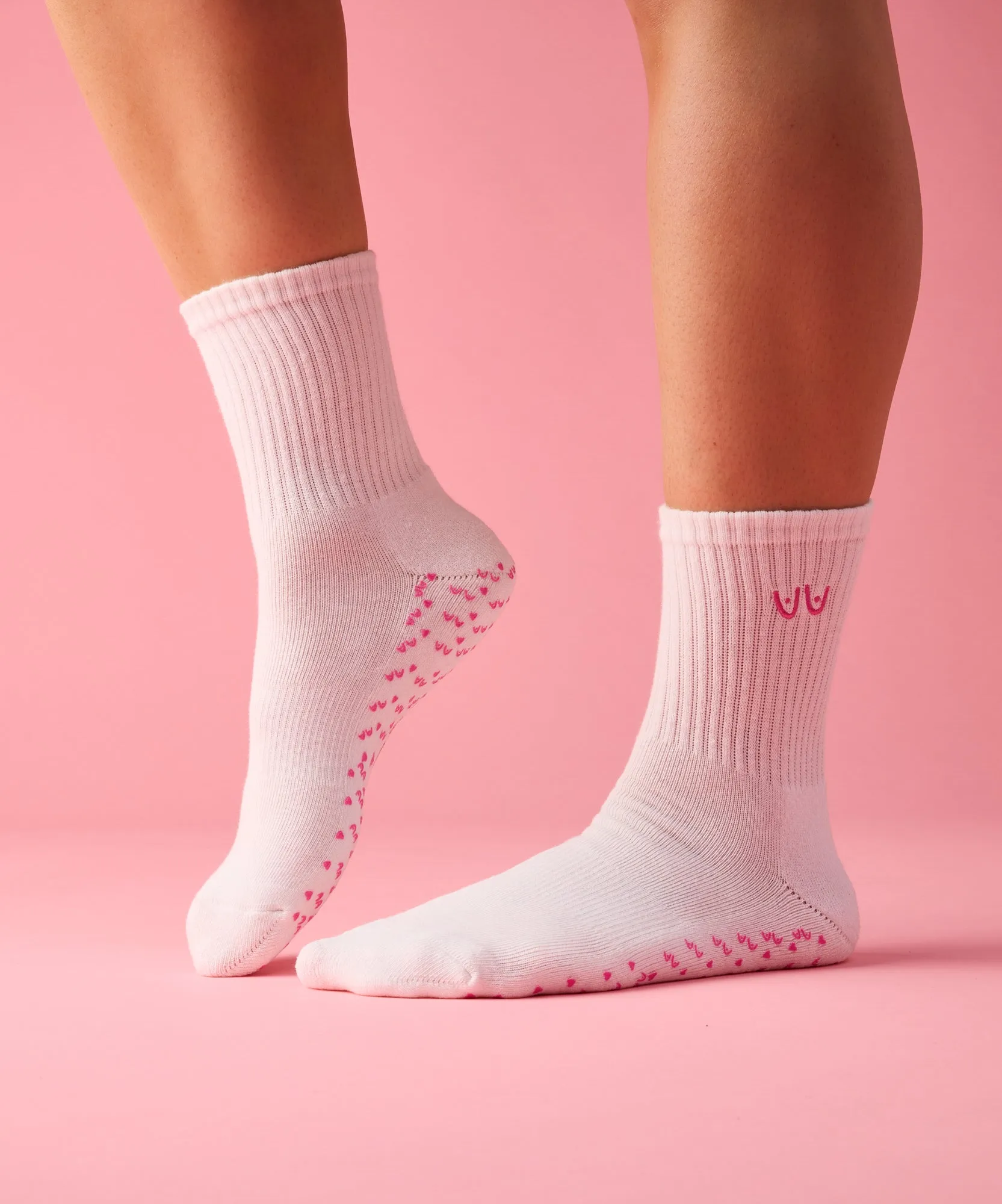 Crew Non Slip Grip Socks - Power in Pairs Ivory sold by MoveActive