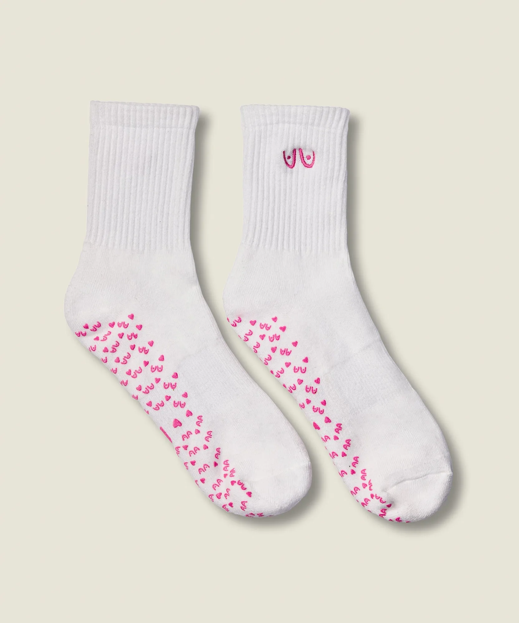 Crew Non Slip Grip Socks - Power in Pairs Ivory sold by MoveActive product image thumbnail 3