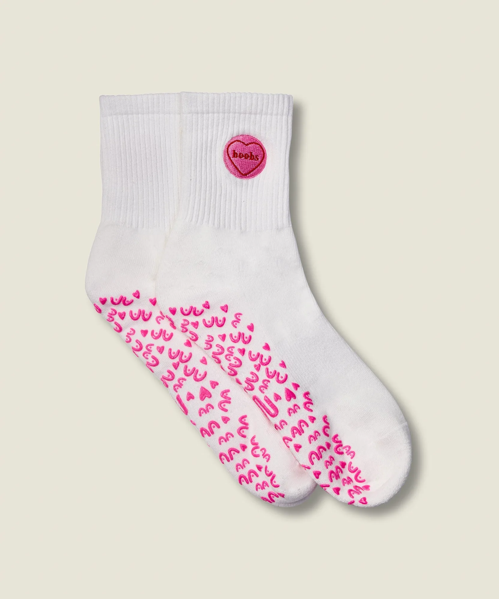 Crew Grip Socks - I Heart Boobs Ivory sold by MoveActive product image thumbnail 4