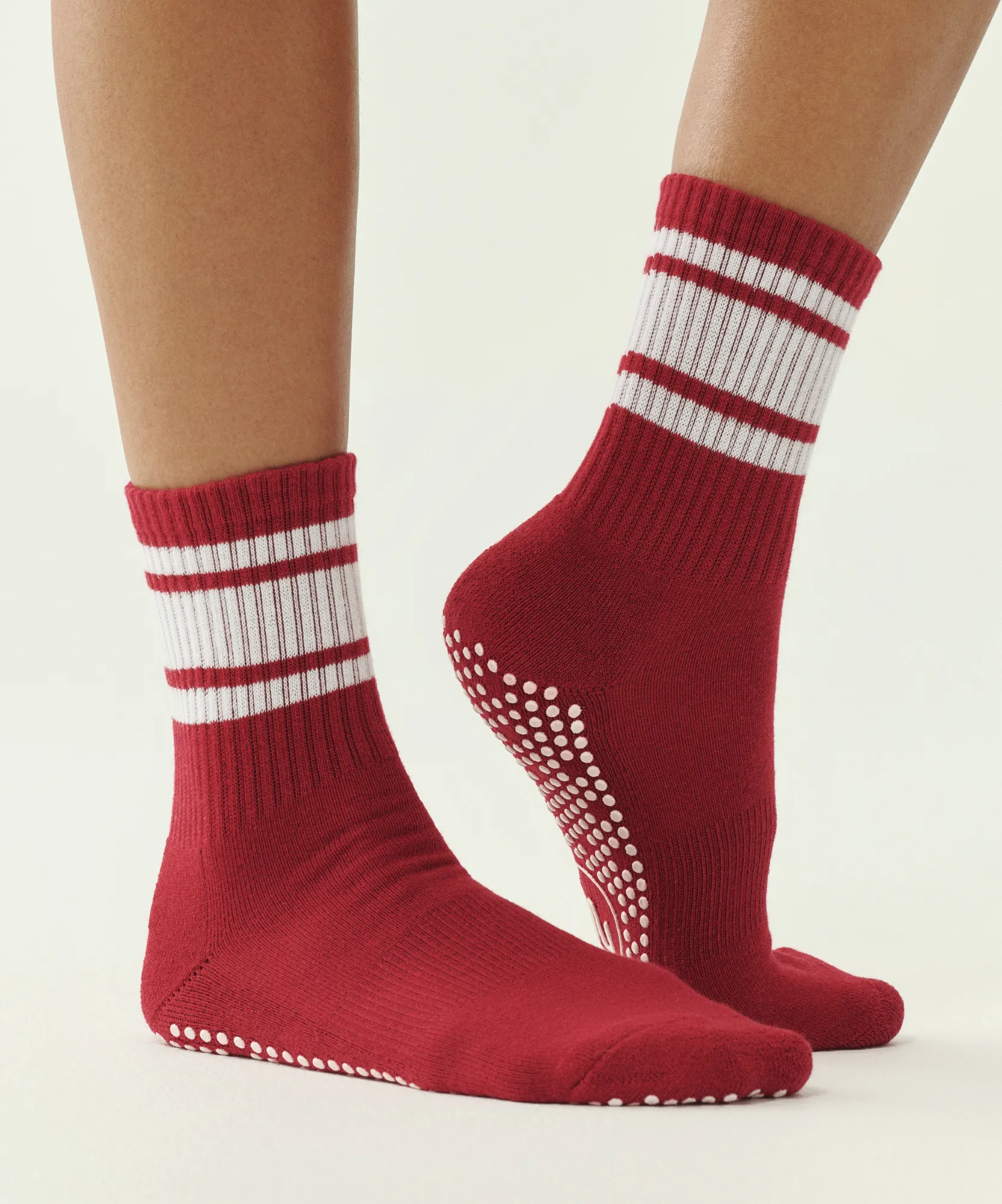 Crew Non Slip Grip Socks - Ruby Stripe sold by MoveActive