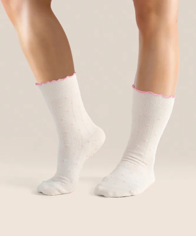 Crew Non Slip Grip Socks - Fondant Spots sold by MoveActive