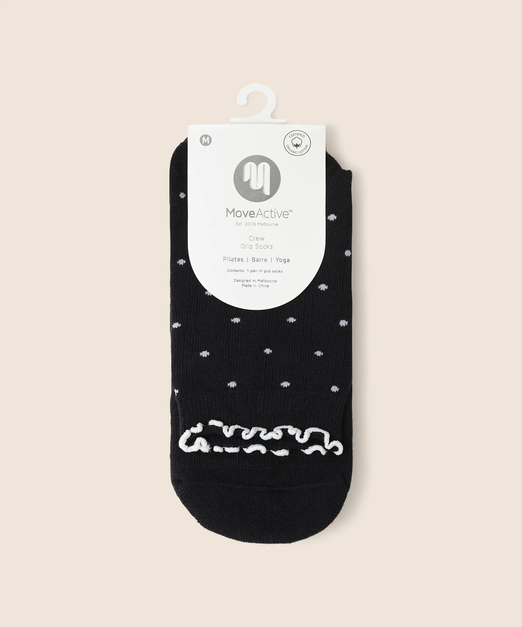 Crew Non Slip Grip Socks - Black Polka Ruffle sold by MoveActive product image thumbnail 5