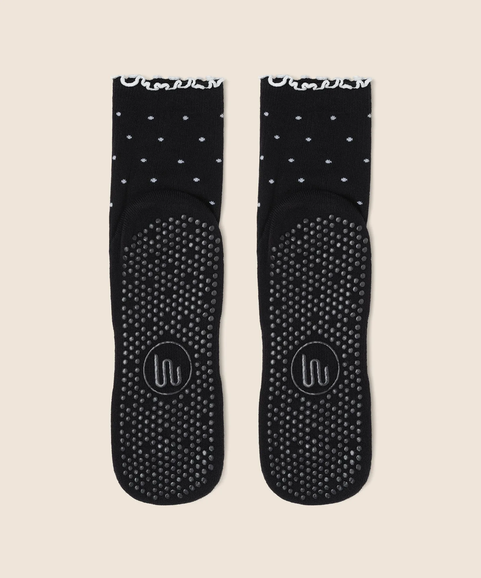 Crew Non Slip Grip Socks - Black Polka Ruffle sold by MoveActive product image thumbnail 4