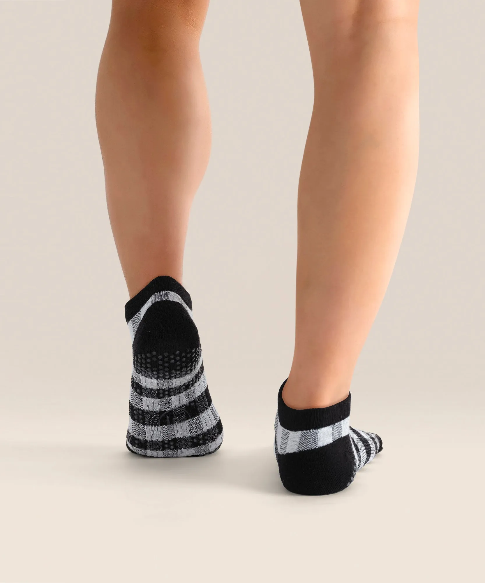Classic Low Rise Grip Socks - Monochrome Gingham sold by MoveActive product image thumbnail 2