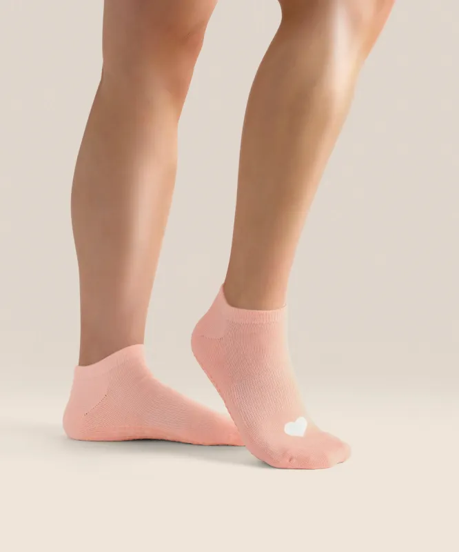 Classic Low Rise Grip Socks - Strawberry Heart sold by MoveActive