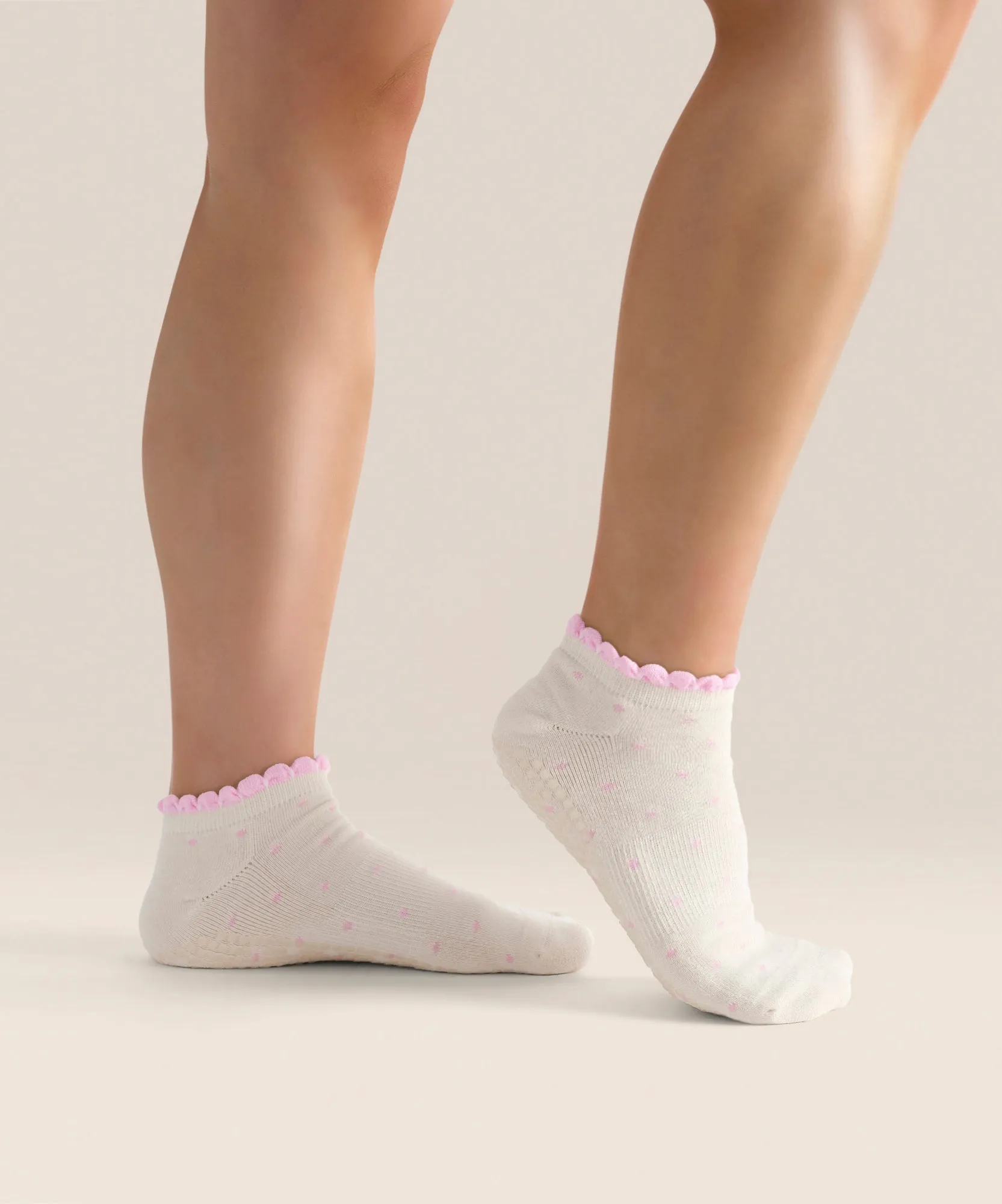 Classic Low Rise Grip Socks - Fondant Spots sold by MoveActive