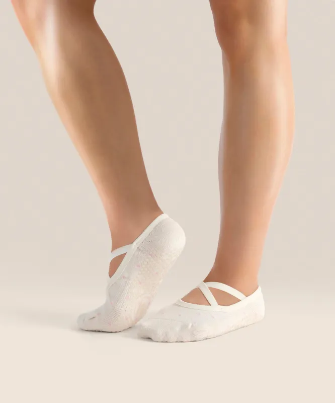 Ballet Non Slip Grip Socks - Fondant Spots sold by MoveActive