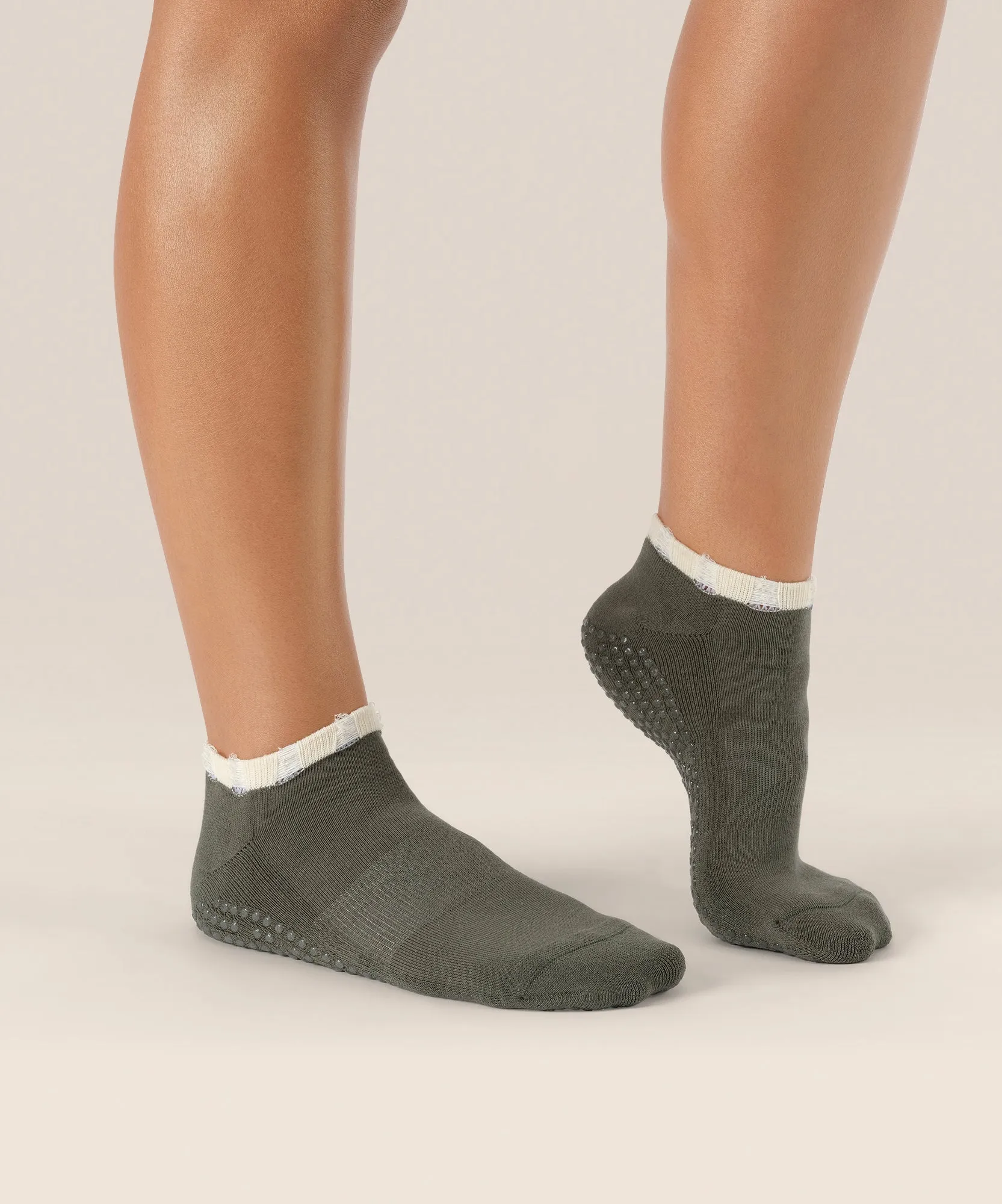 Low Rise Grip Socks - Khaki Edge sold by MoveActive product image thumbnail 3