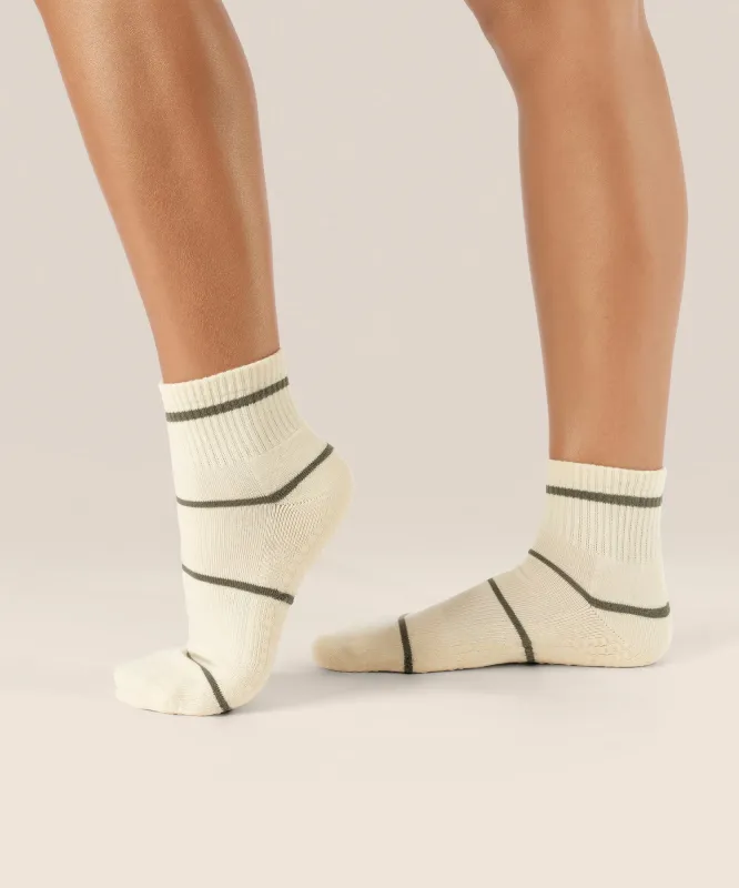 Quarter Crew Grip Socks - Baseline Oat sold by MoveActive