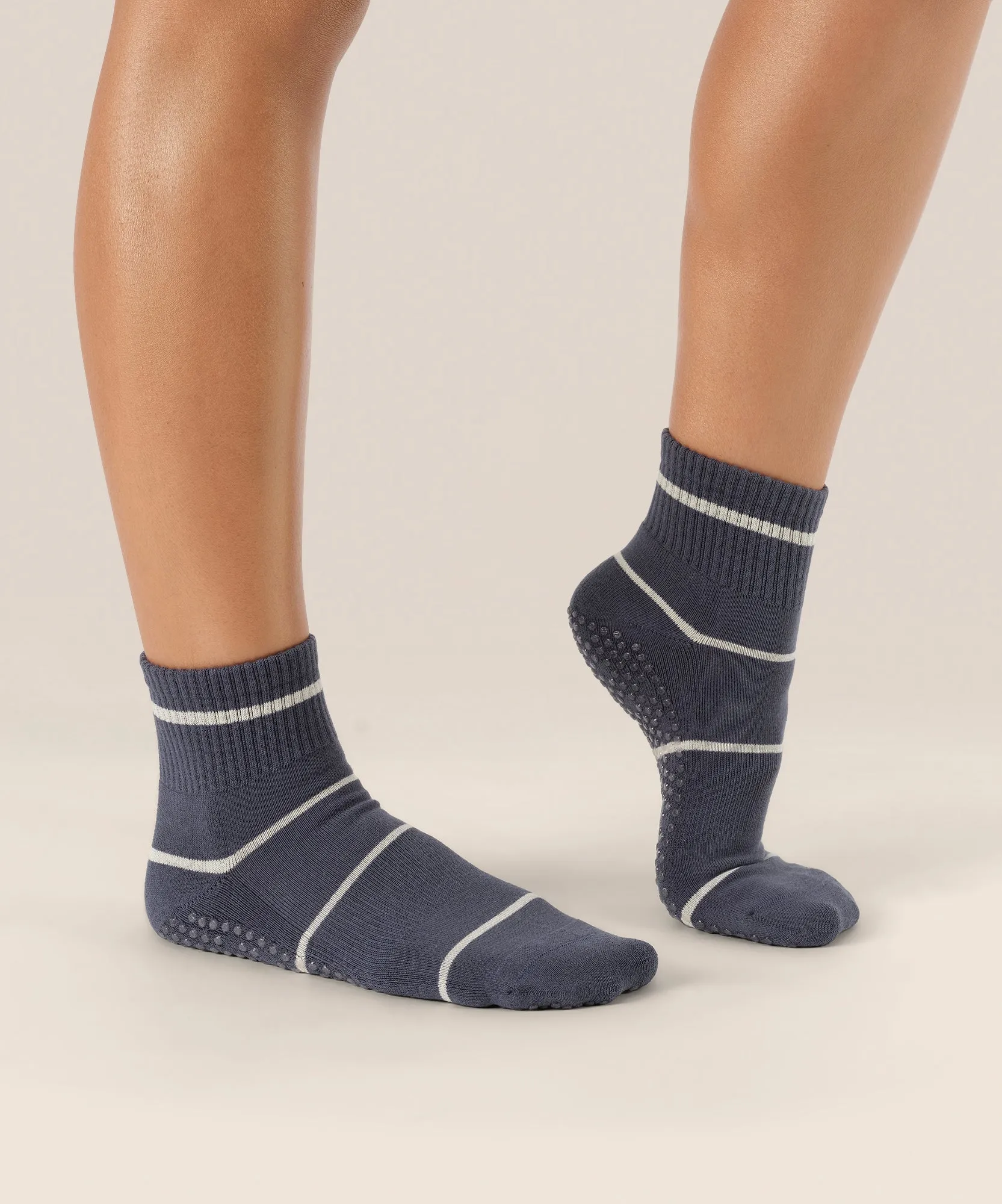 Quarter Crew Grip Socks - Baseline Navy sold by MoveActive