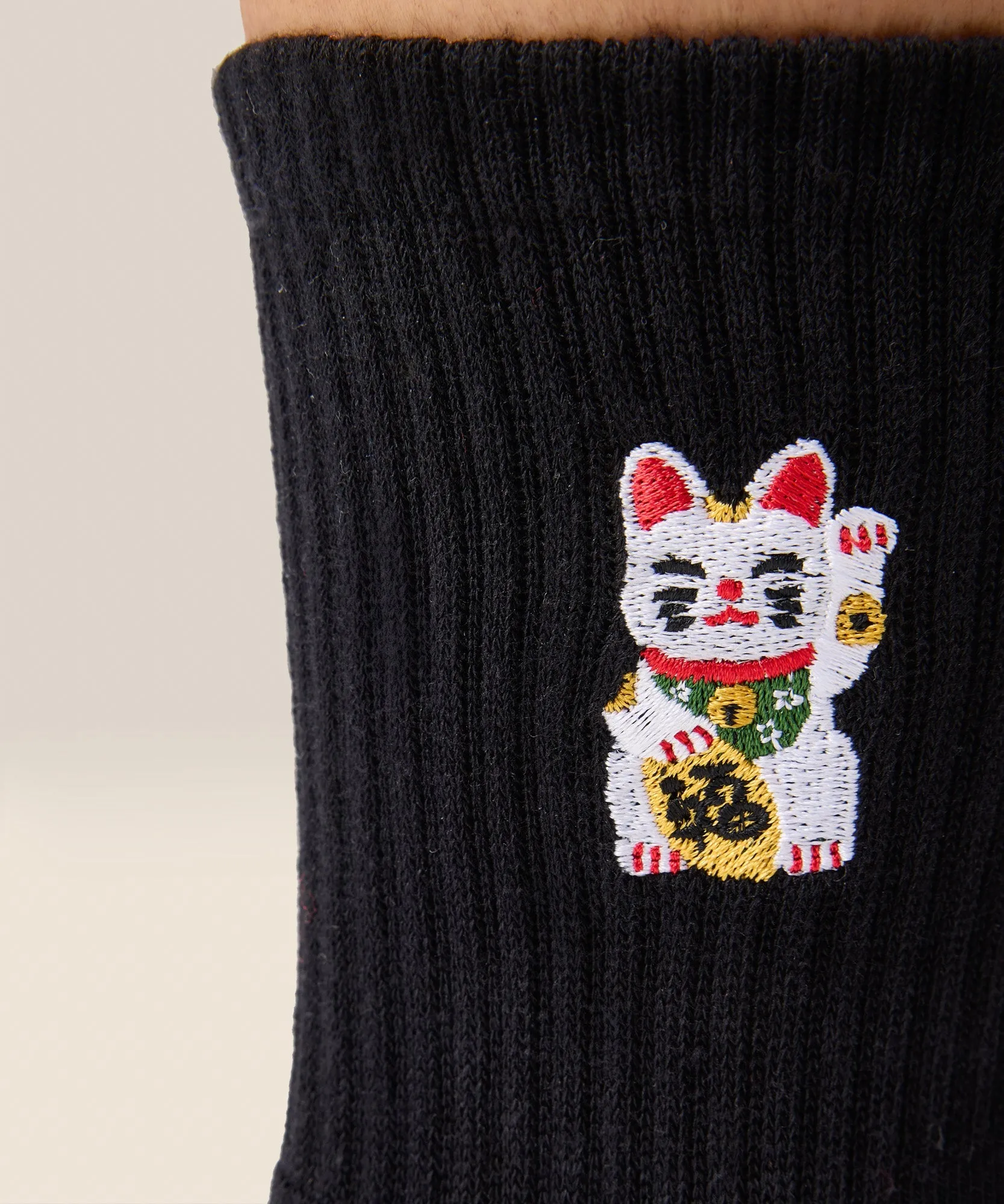 Crew Grip Socks - Fortune Kitty Black sold by MoveActive product image thumbnail 4