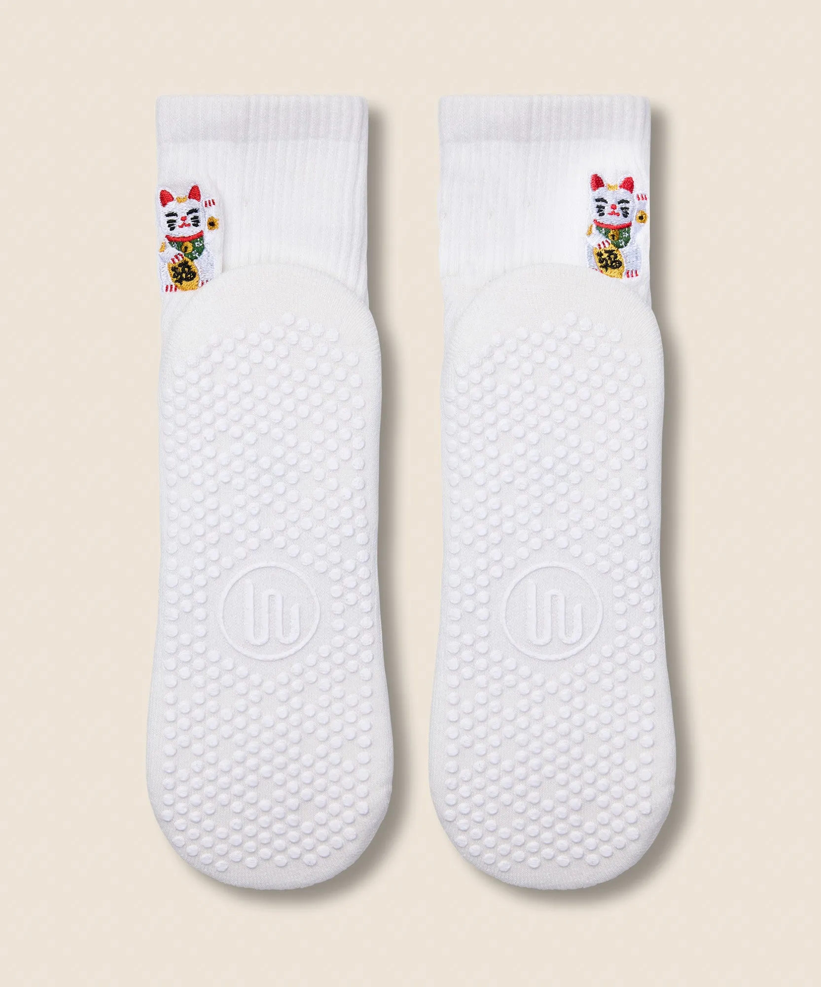 Crew Grip Socks - Fortune Kitty Ivory sold by MoveActive product image thumbnail 5
