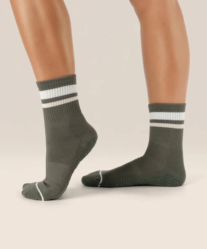 Crew Grip Socks - Varsity Stripe Khaki sold by MoveActive