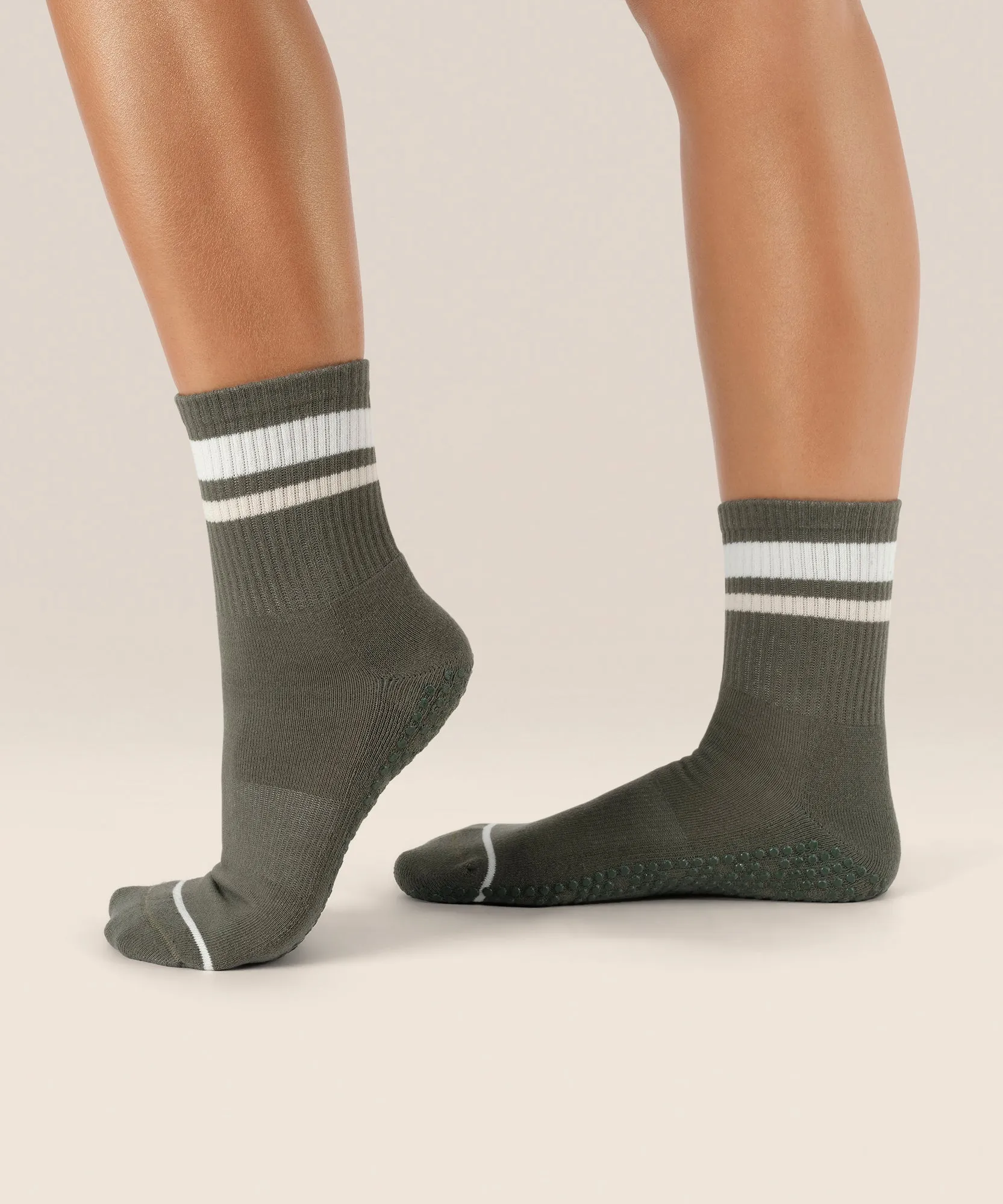 Crew Grip Socks - Varsity Stripe Khaki sold by MoveActive