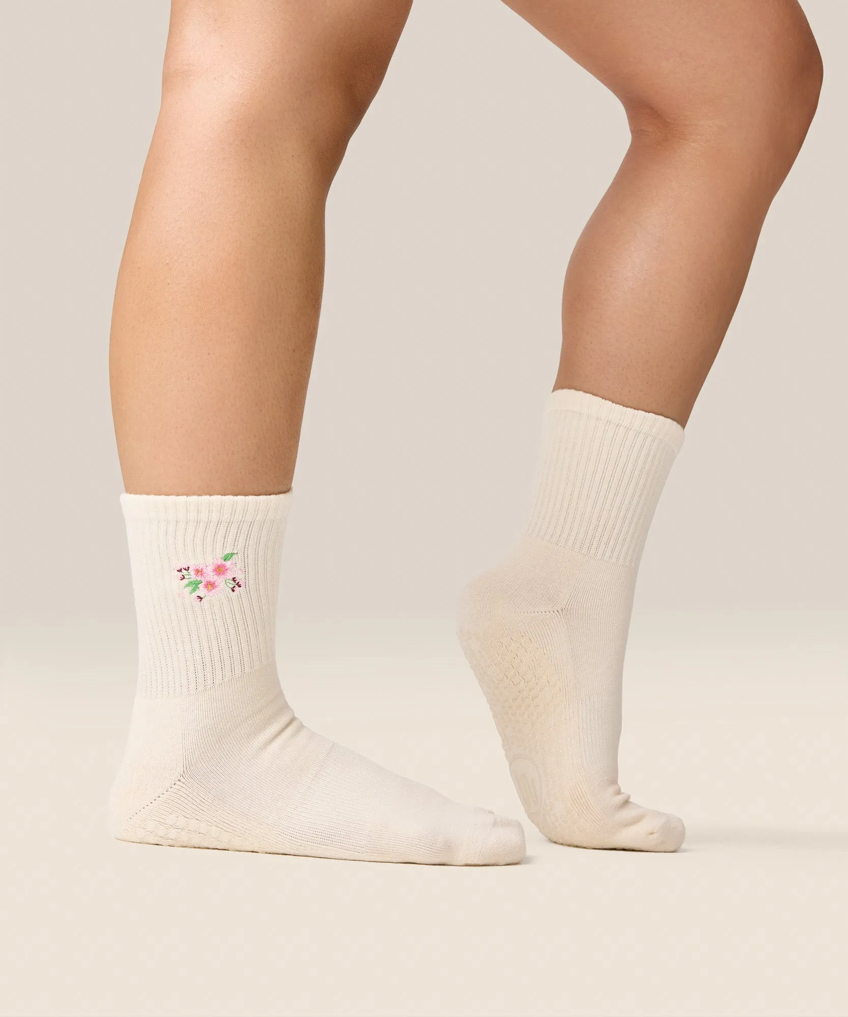 Crew Grip Socks - Cherry Blossom Ivory sold by MoveActive product image thumbnail 3