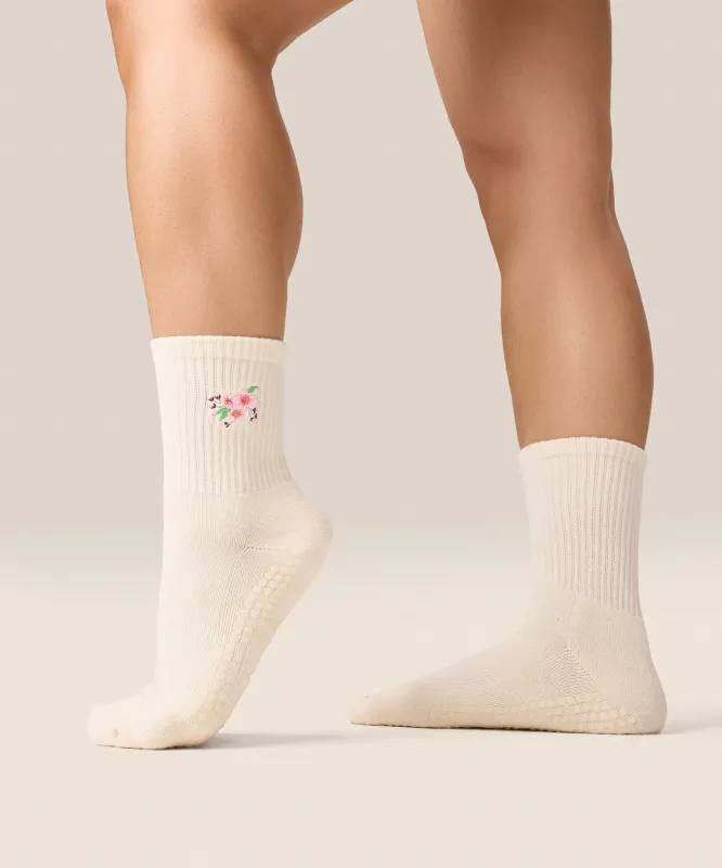 Crew Grip Socks - Cherry Blossom Ivory made by MoveActive