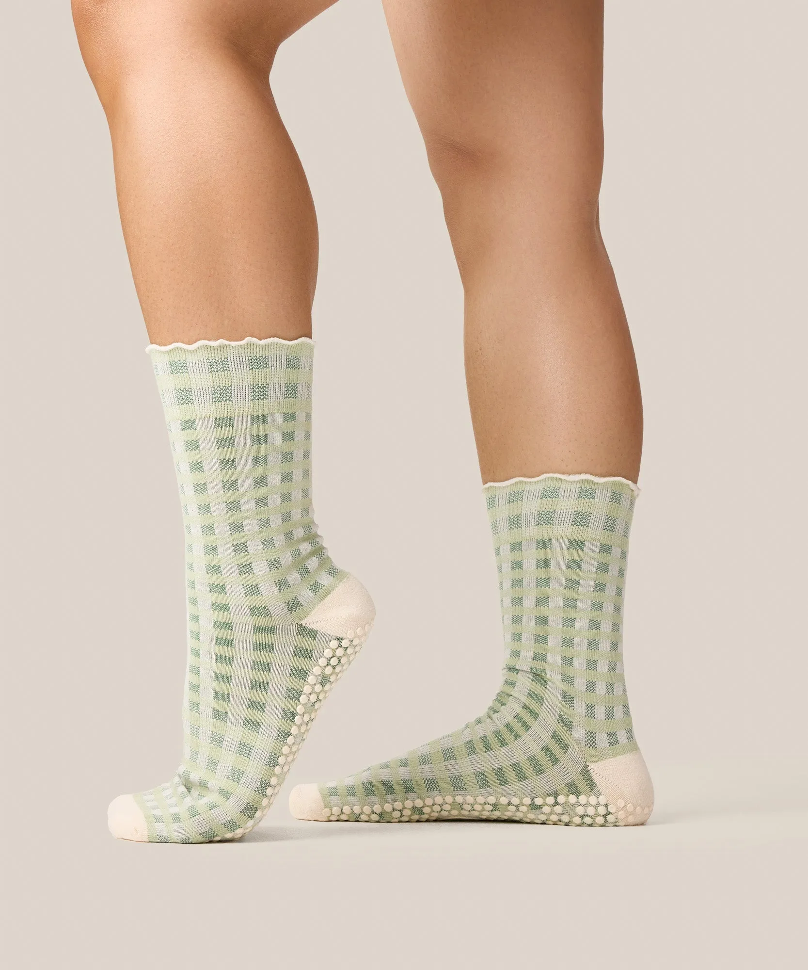 Crew Grip Socks - Gingham Frill Mint sold by MoveActive