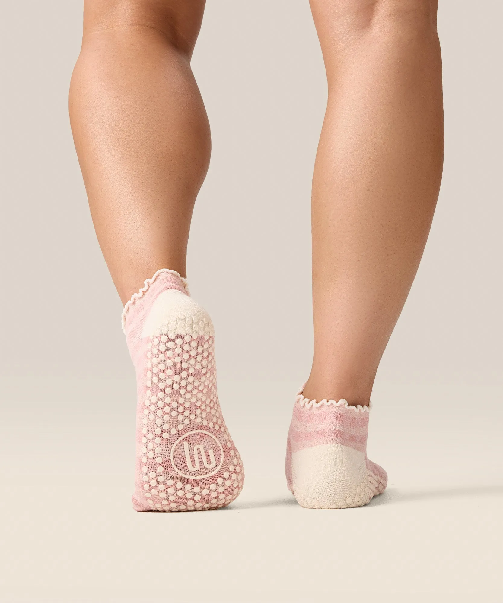 Low Rise Grip Socks - Gingham Frill Rose sold by MoveActive product image thumbnail 2