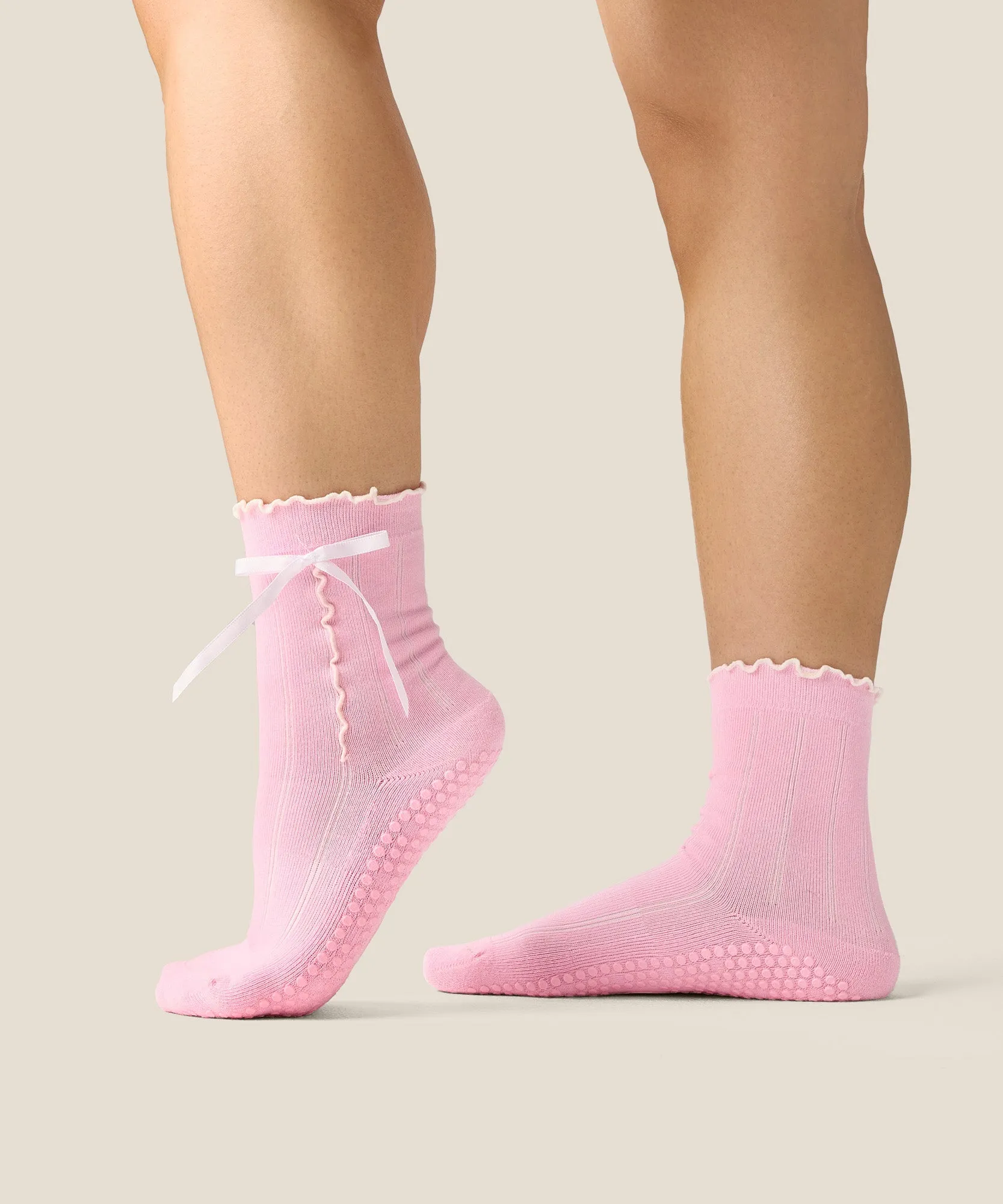Crew Grip Socks - Sweet Bow Pink sold by MoveActive