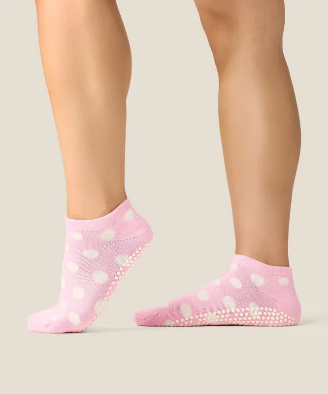 Low Rise Grip Socks - Polka Dot Pink made by MoveActive