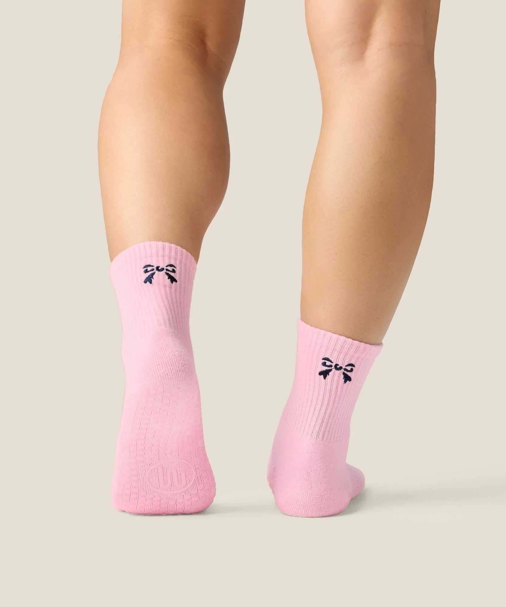 Crew Grip Socks - Darling Bow Pink sold by MoveActive