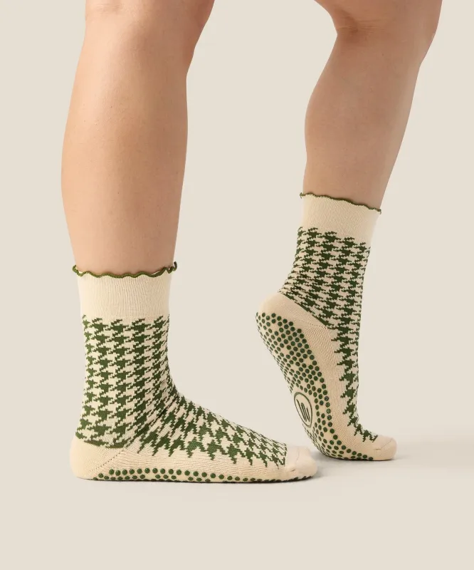 Crew Grip Socks - Houndstooth Pine made by MoveActive