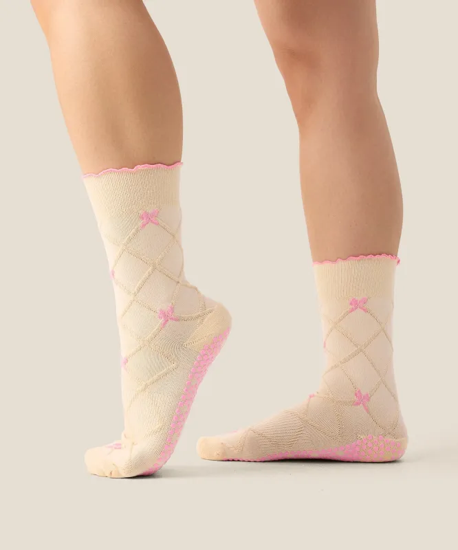 Crew Grip Socks - Lattice Oat made by MoveActive