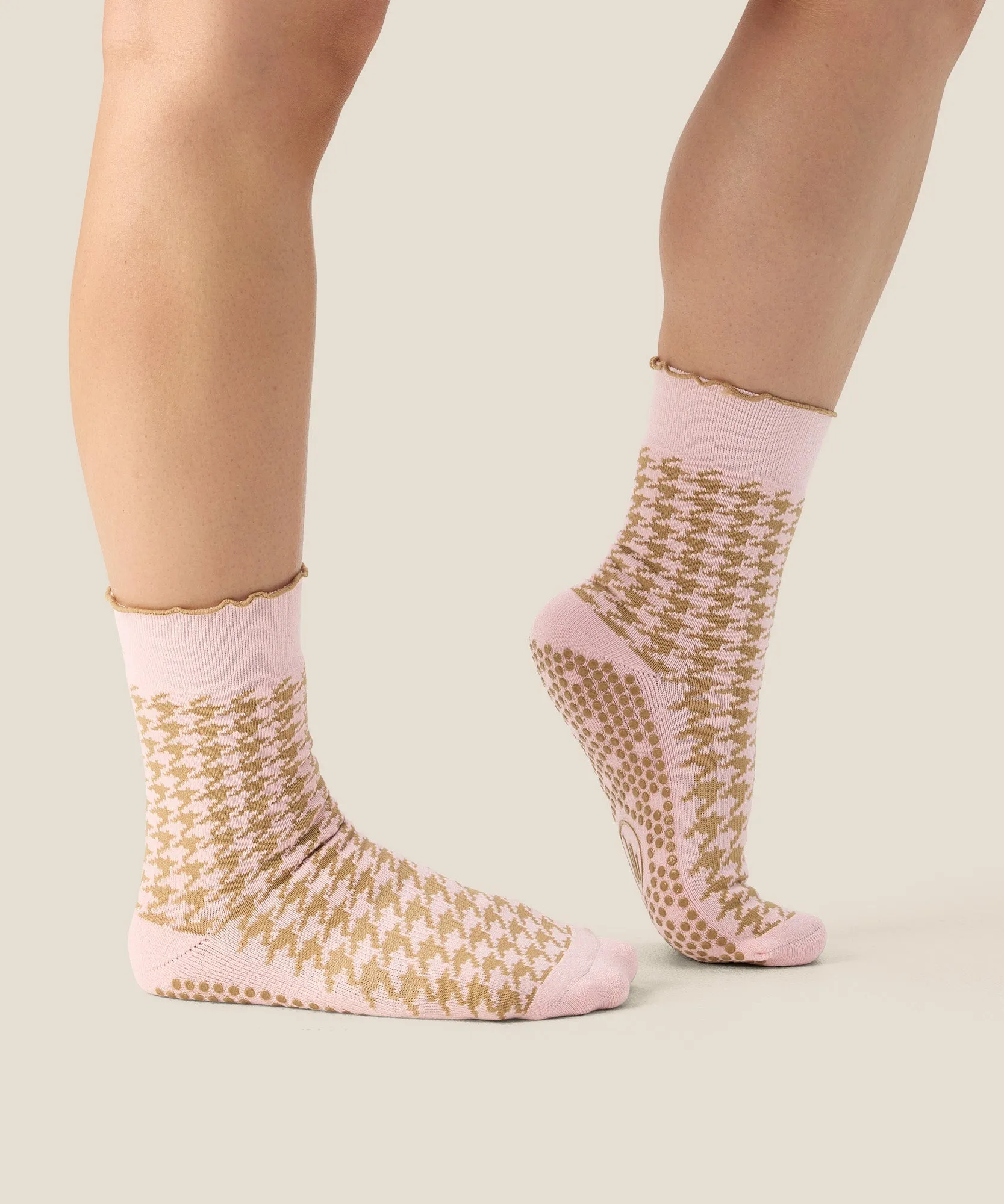 Crew Grip Socks - Houndstooth Blush sold by MoveActive product image thumbnail 2