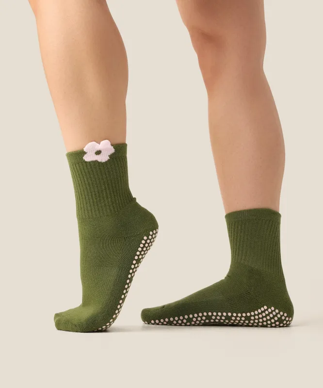 Crew Grip Socks - Flower Patch Pine made by MoveActive