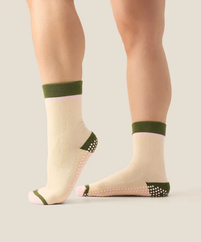 Crew Grip Socks - Cottage Stripe made by MoveActive