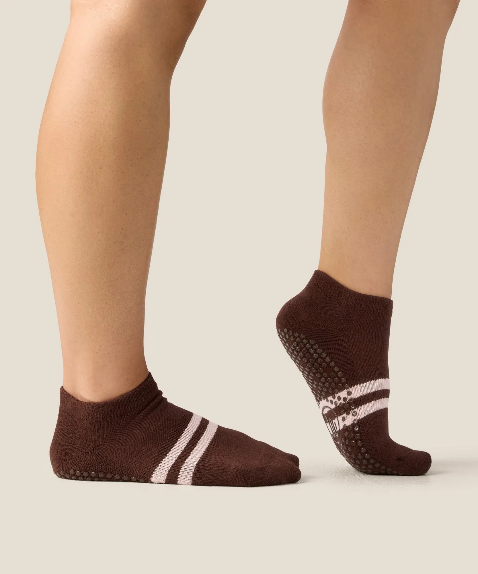 Low Rise Grip Socks - Stripe Espresso sold by MoveActive product image thumbnail 3
