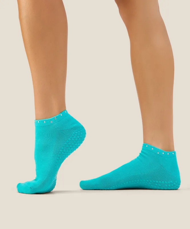 Low Rise Grip Socks - Gem Aqua made by MoveActive