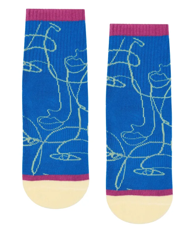 Crew Non Slip Grip Socks - Azure Abstract sold by MoveActive