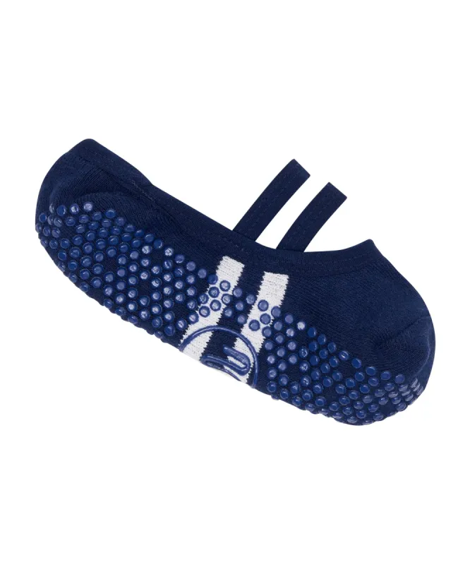 Ballet Non Slip Grip Socks - Sporty Stripe Navy sold by MoveActive