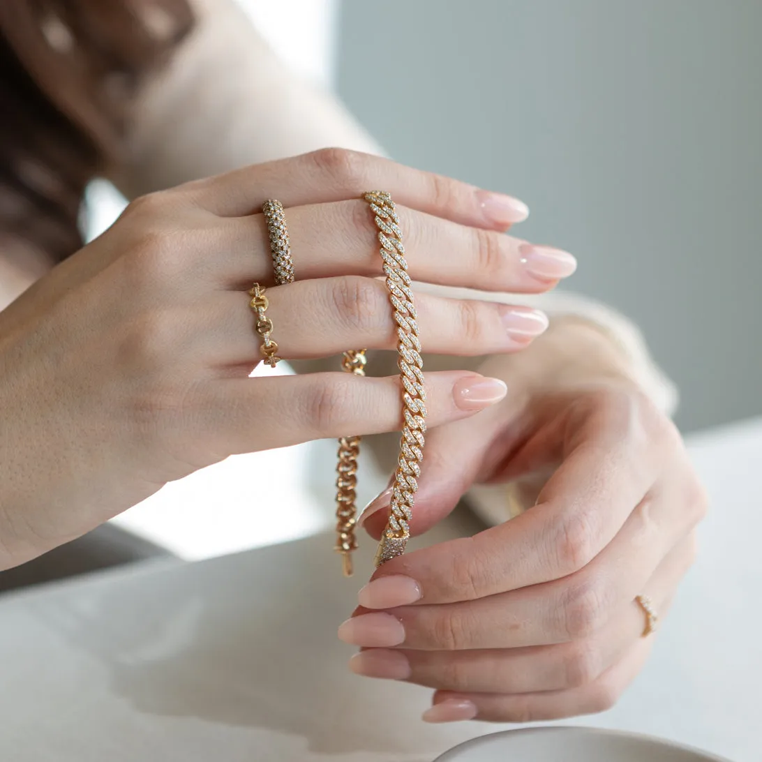 Cuban Link Bracelet in Yellow Gold with Diamonds sold by Promise By Effy product image thumbnail 3