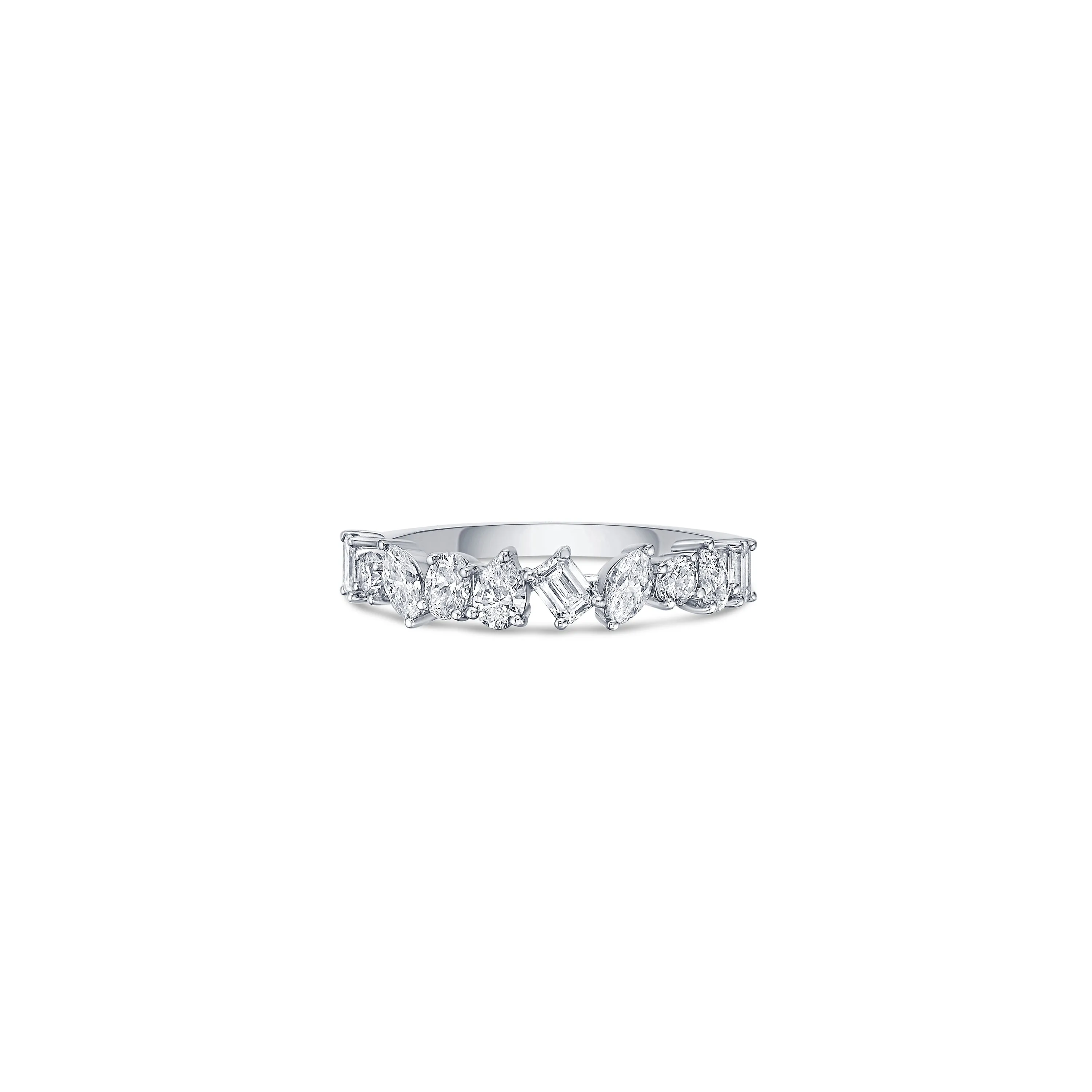 Mixed Shape Ring in White Gold with Diamonds sold by Promise By Effy