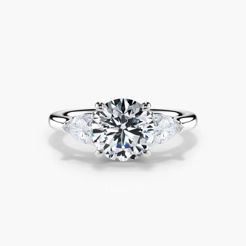 The Shield Three Stone Lab Diamond Engagement Ring sold by Promise By Effy