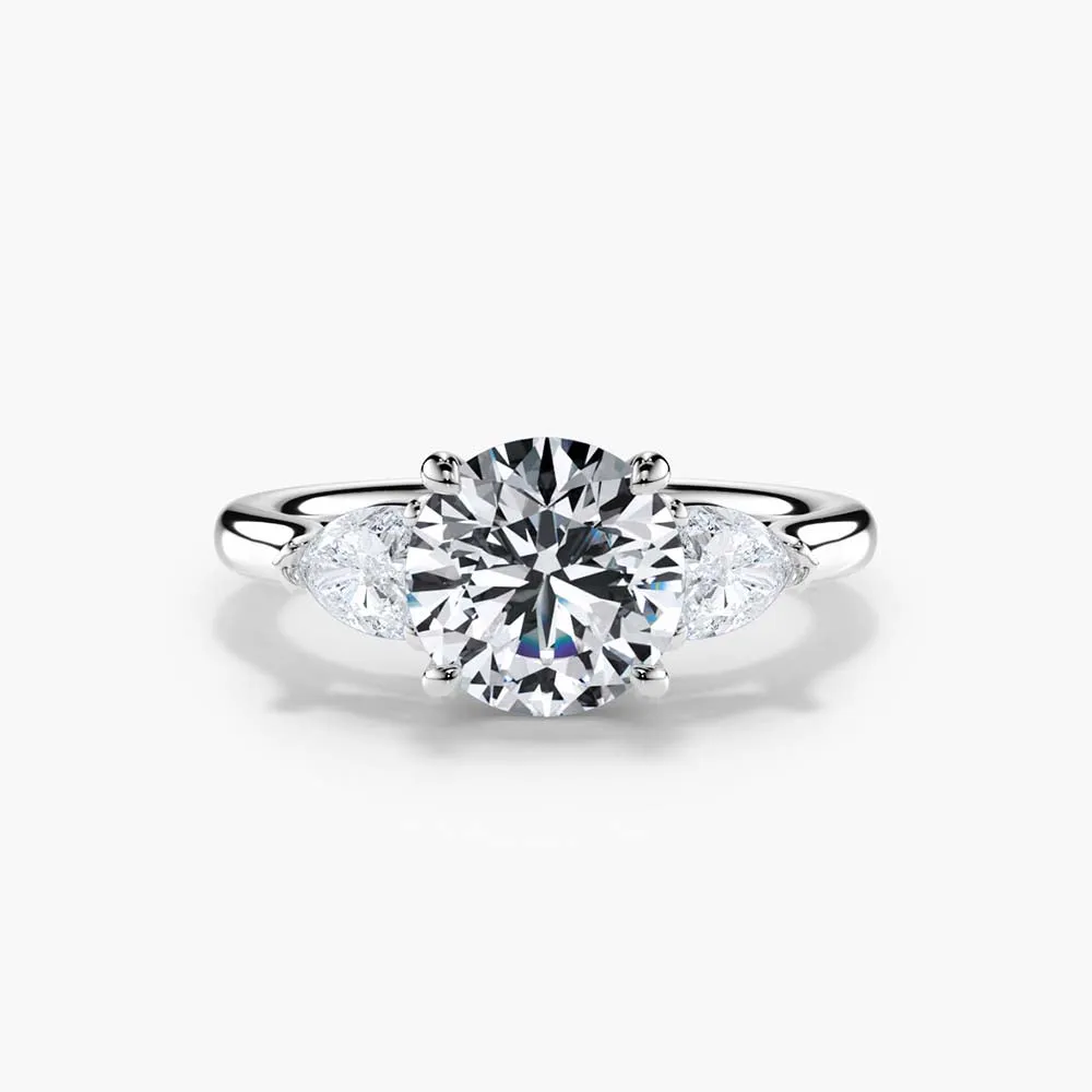 The Shield Three Stone Lab Diamond Engagement Ring sold by Promise By Effy