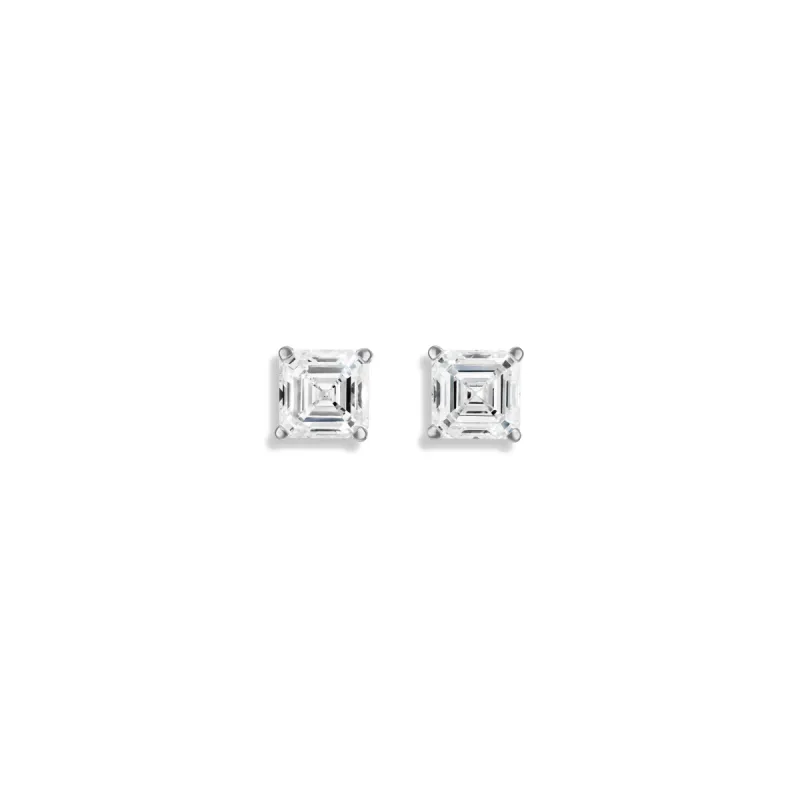 Stud Earring with Asscher Cut Lab Diamonds sold by Promise By Effy