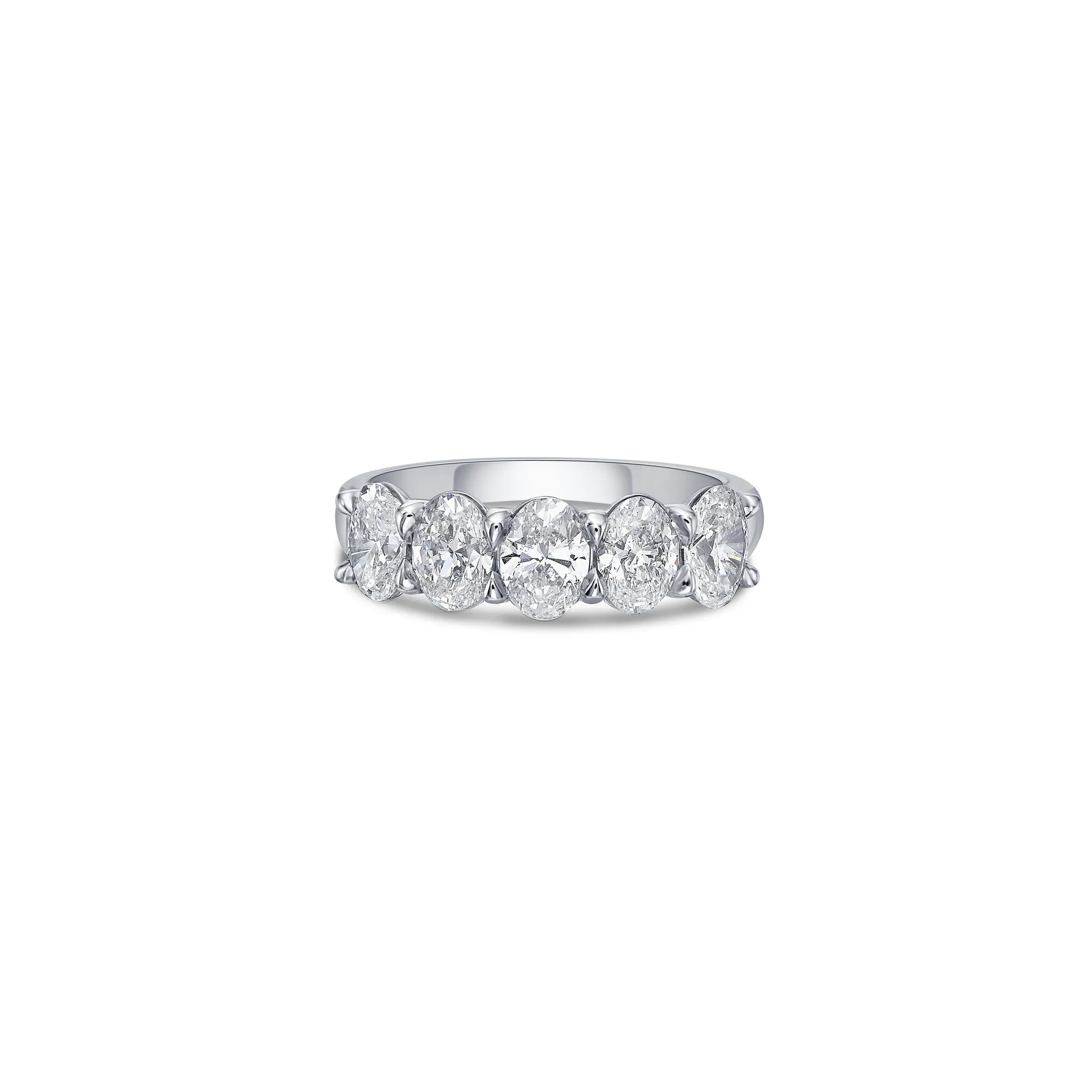Five Stone Wide Band with Oval Cut Lab Diamonds sold by Promise By Effy