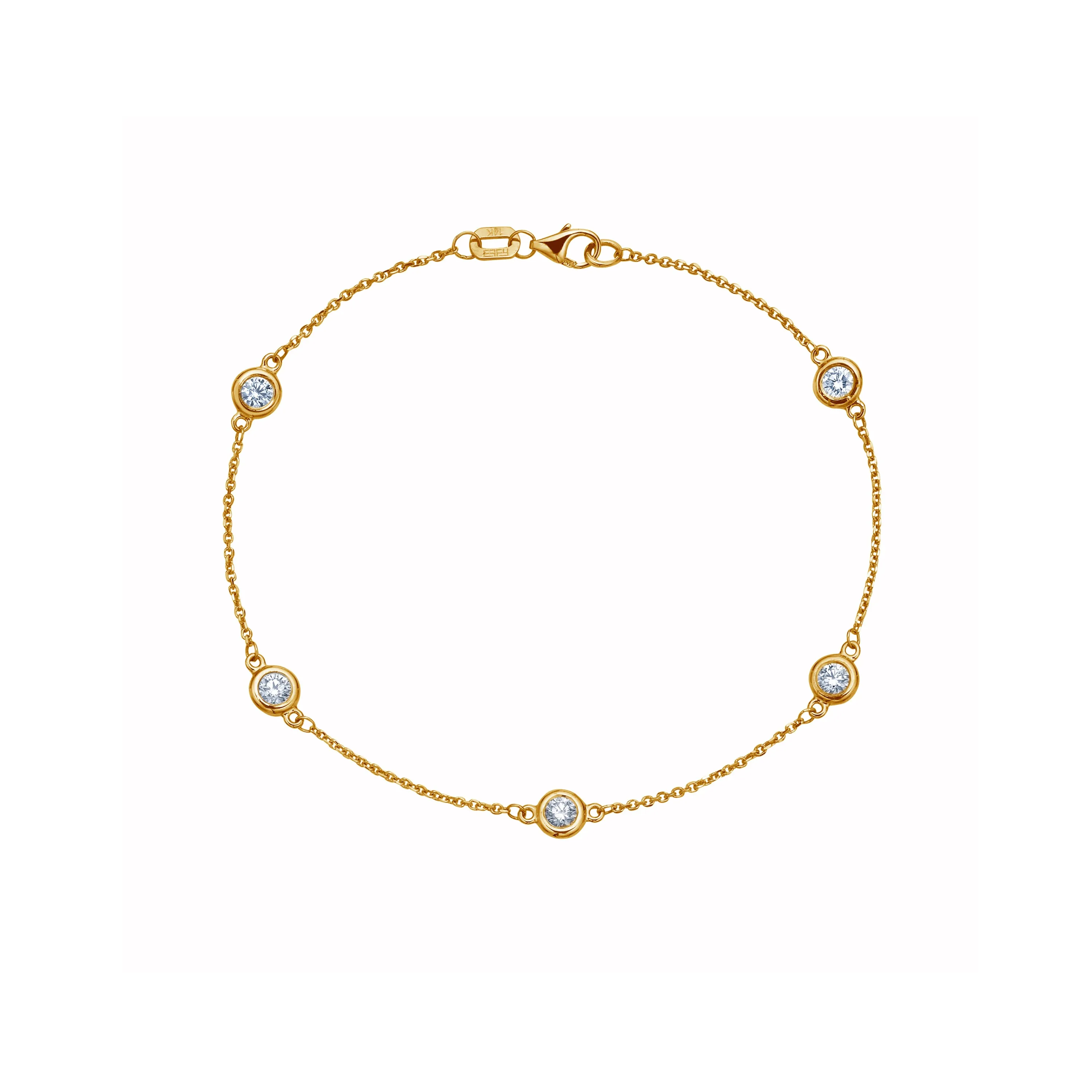 Station Bracelet in Yellow Gold with Diamonds sold by Promise By Effy
