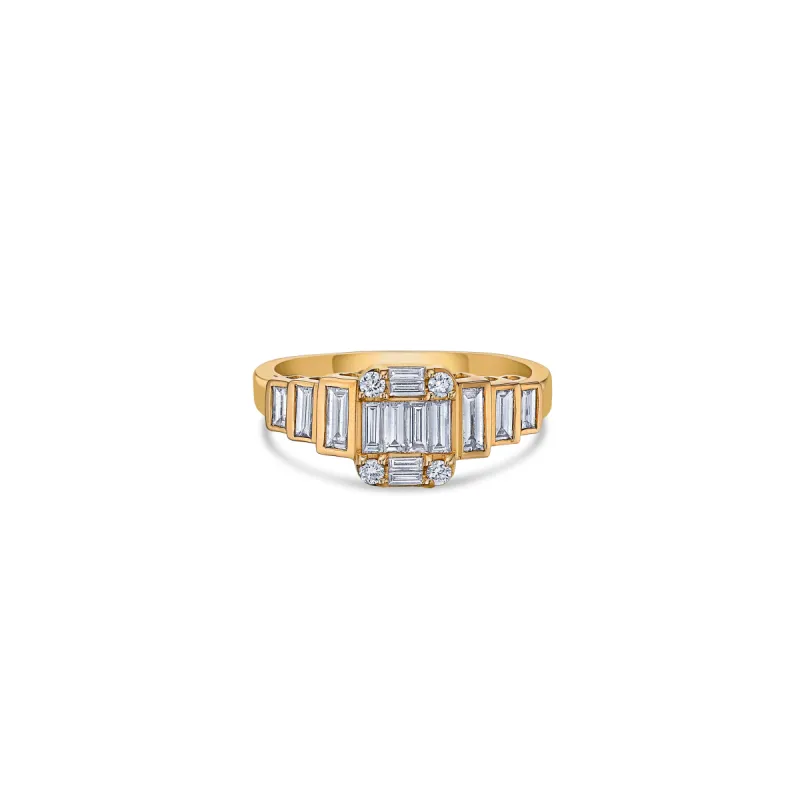 Pixel Ring in Yellow Gold with Diamonds sold by Promise By Effy