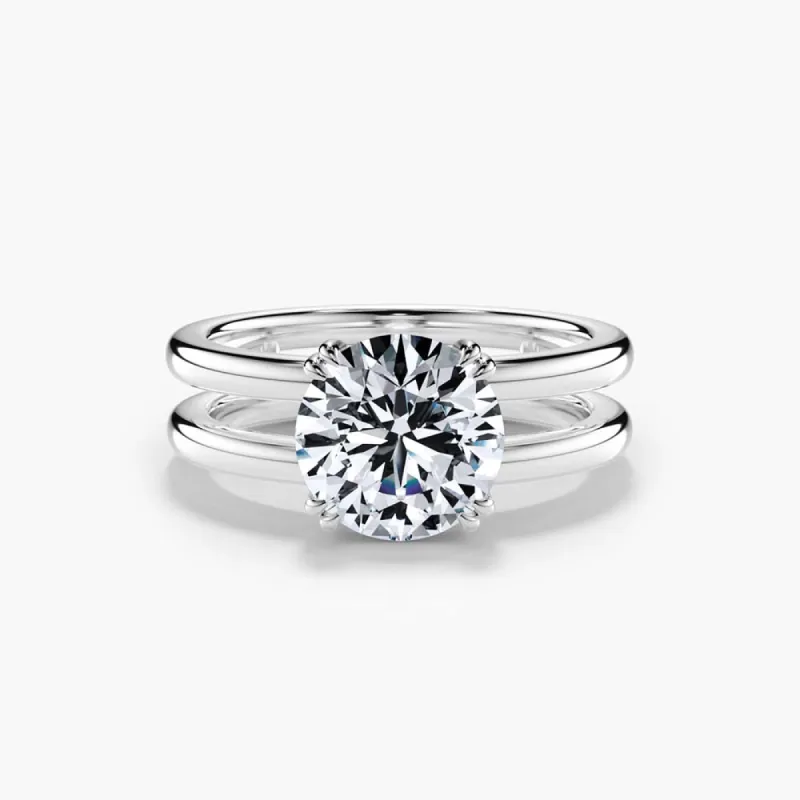 The Double Band Lab Diamond Engagement Ring sold by Promise By Effy