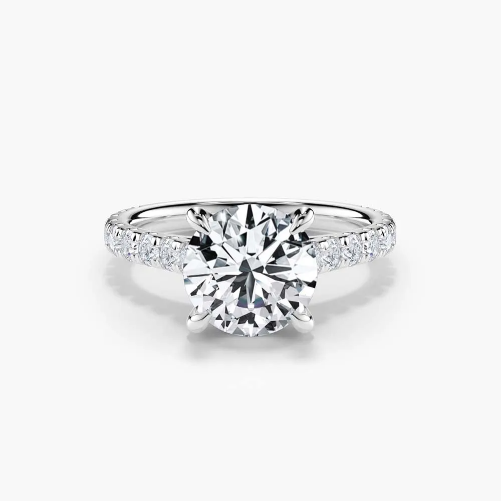 The Hidden Halo 3/4 Pavé Lab Diamond Engagement Ring sold by Promise By Effy