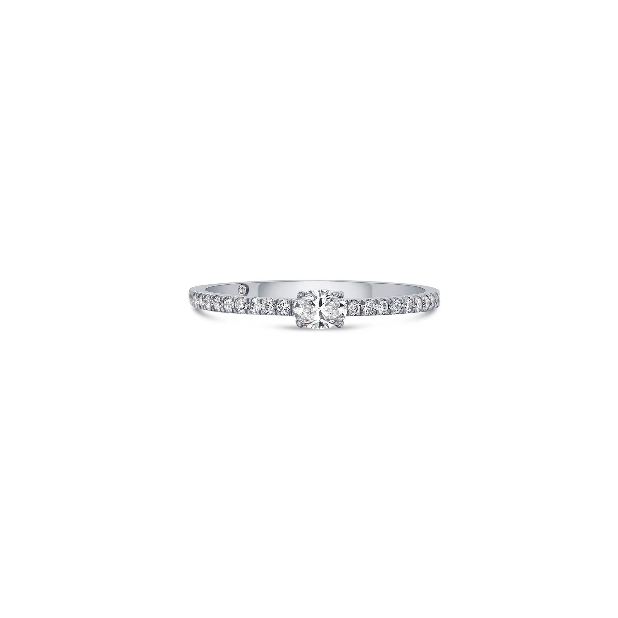 Line Pavé Stacking Ring with Oval and Round Lab Diamonds sold by Promise By Effy product image thumbnail 4