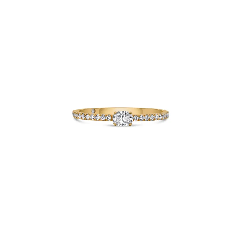 Line Pavé Stacking Ring with Oval and Round Lab Diamonds sold by Promise By Effy